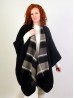 Wool Feeling Soft Plaid Patterned Cape